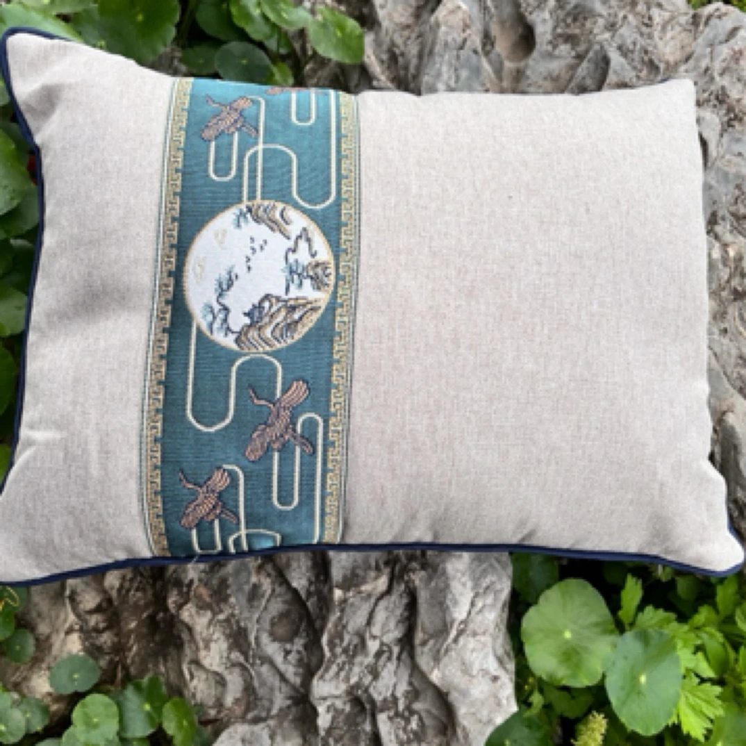 金丝楠泡花抱枕长方形枕头靠背垫靠垫，靠枕（枯木料）