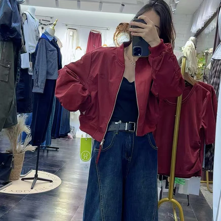 秋季新款短版休闲减龄棒球服外套夹克上衣女百搭简约显瘦学院风潮