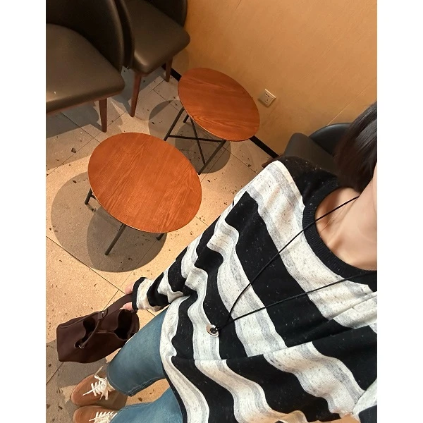 HEIHEI【点子纱】超软糯质地~氛围感穿搭宽条设计撞色圆领细针织衫