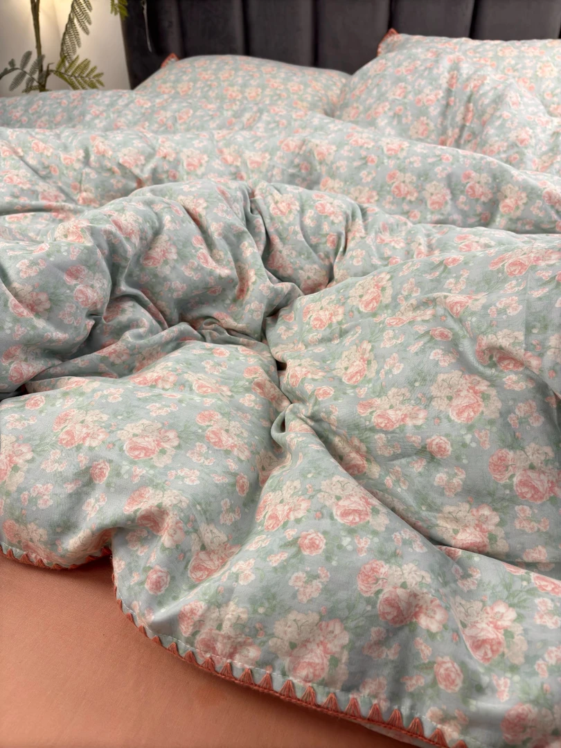 A类三角针双层纱四件套全棉纯棉2025年新款小清新床单被套宿舍