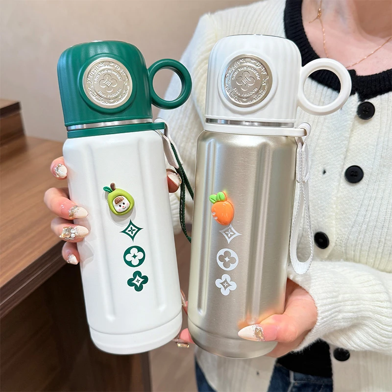 保温杯女生高颜值316不锈钢一杯三饮水杯大容量带盖办公室泡茶杯