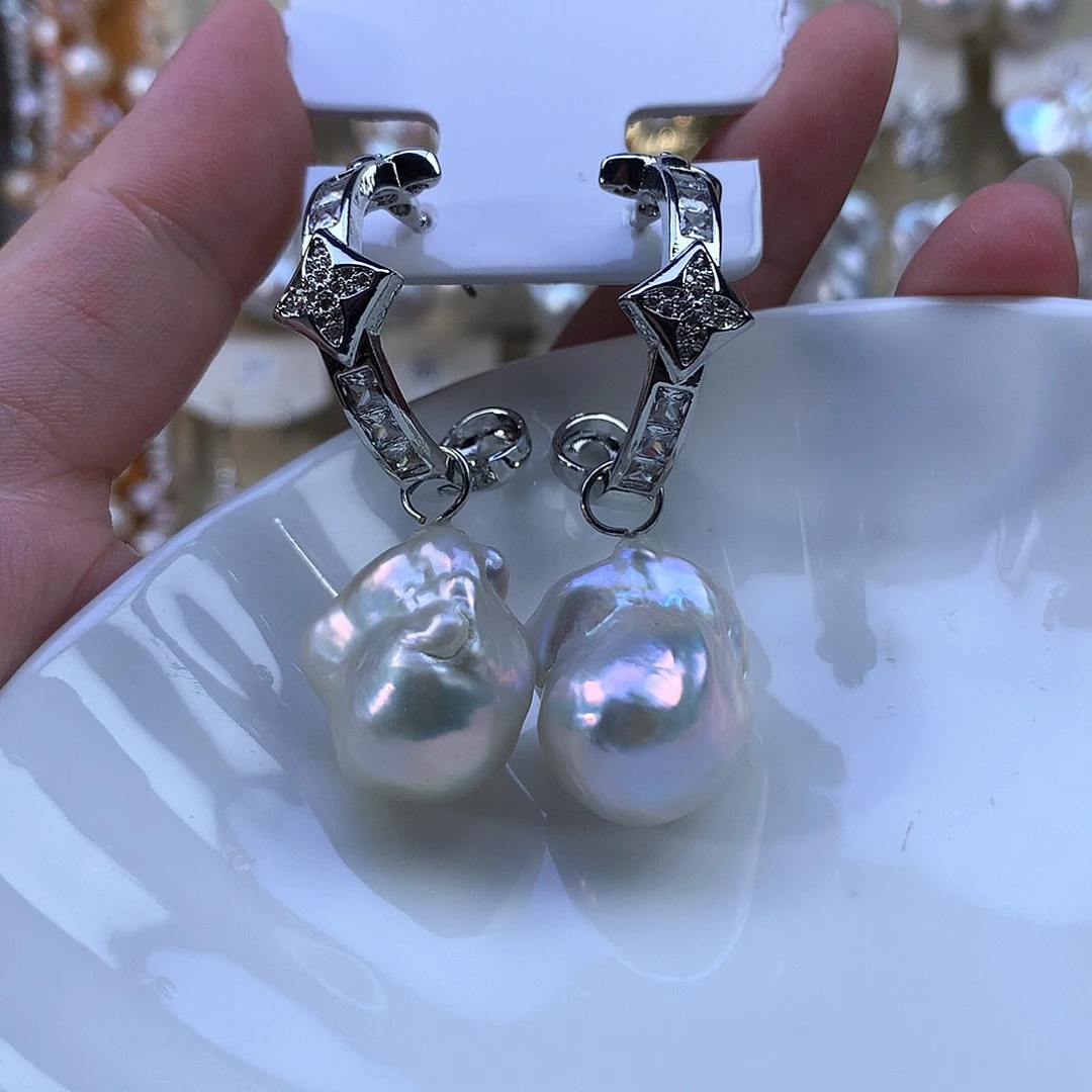 姗***姗合金耳饰淡水珍珠福利3163