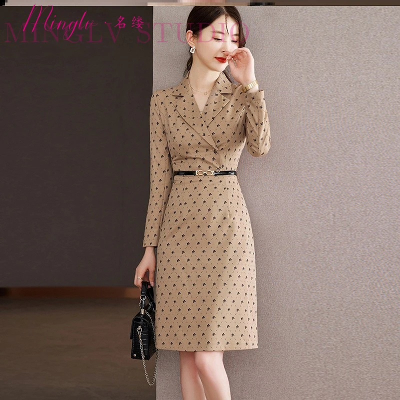 职业西装连衣裙女春秋2025新款女装高级感气质显瘦法式春秋季裙子