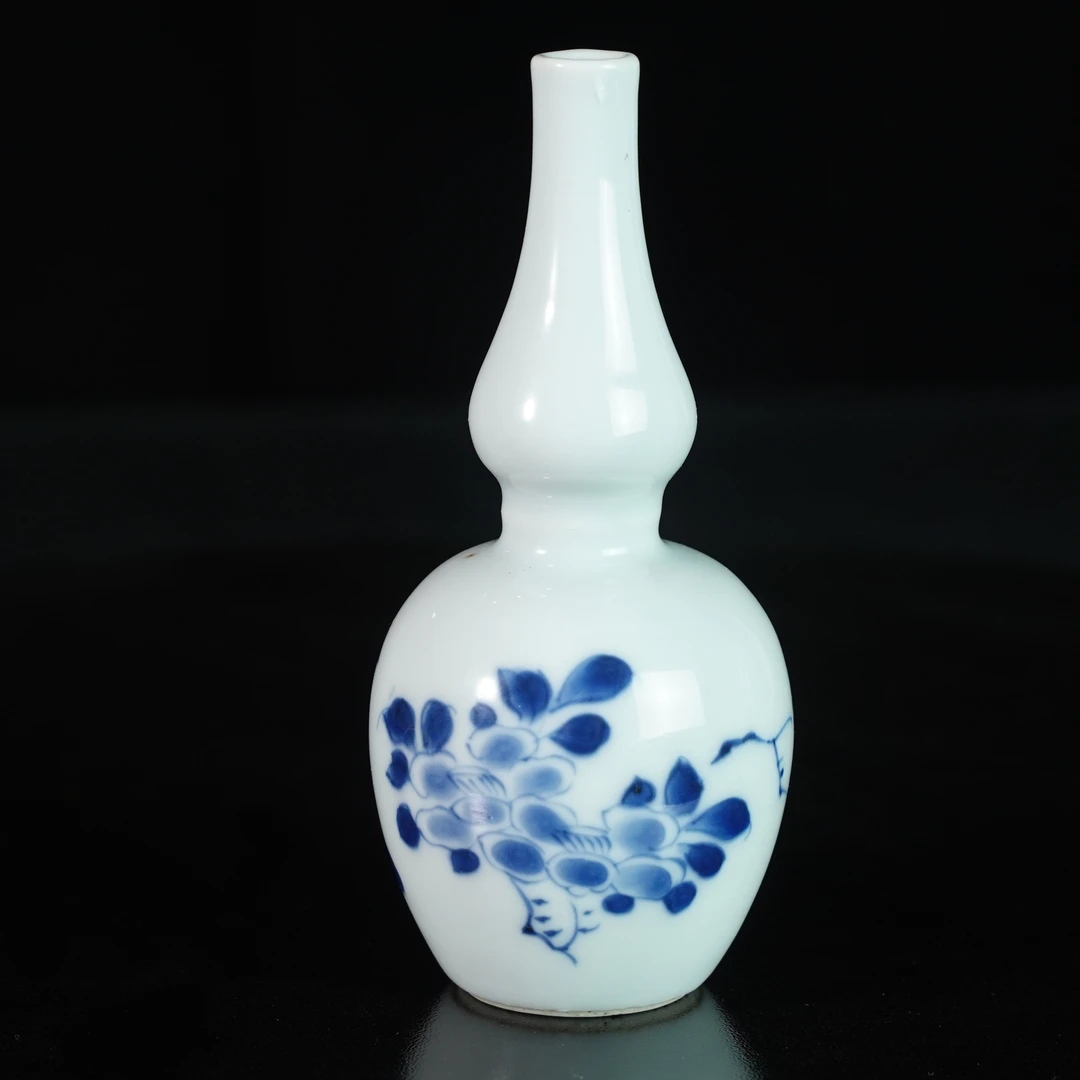 LZXX250408001【十竹斋】清康熙折枝花卉葫芦瓶