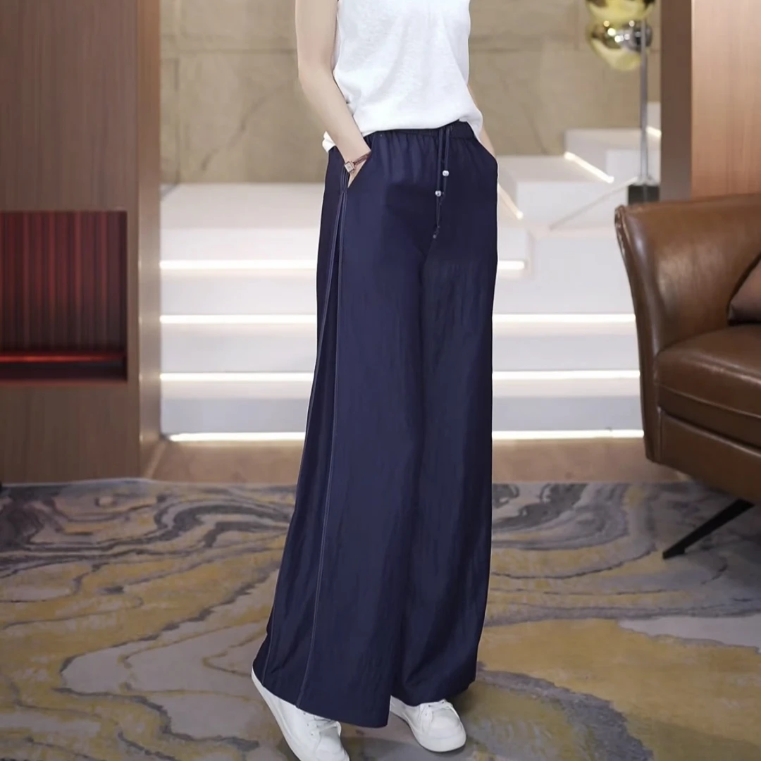 【渲渲推荐】FG-25616夏季气质显瘦分割线抽绳休闲裤