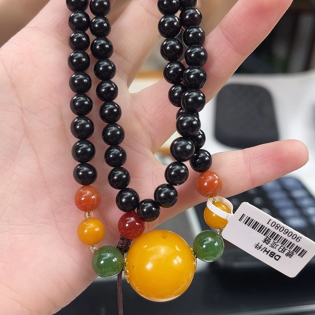 手链琥珀未镶嵌翳珀设计款项链