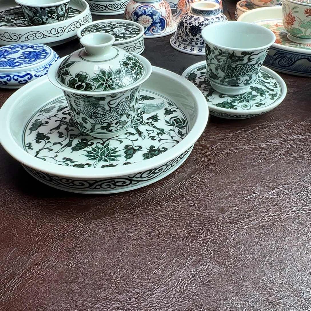 摆件精品郎窑绿茶具套组福利价