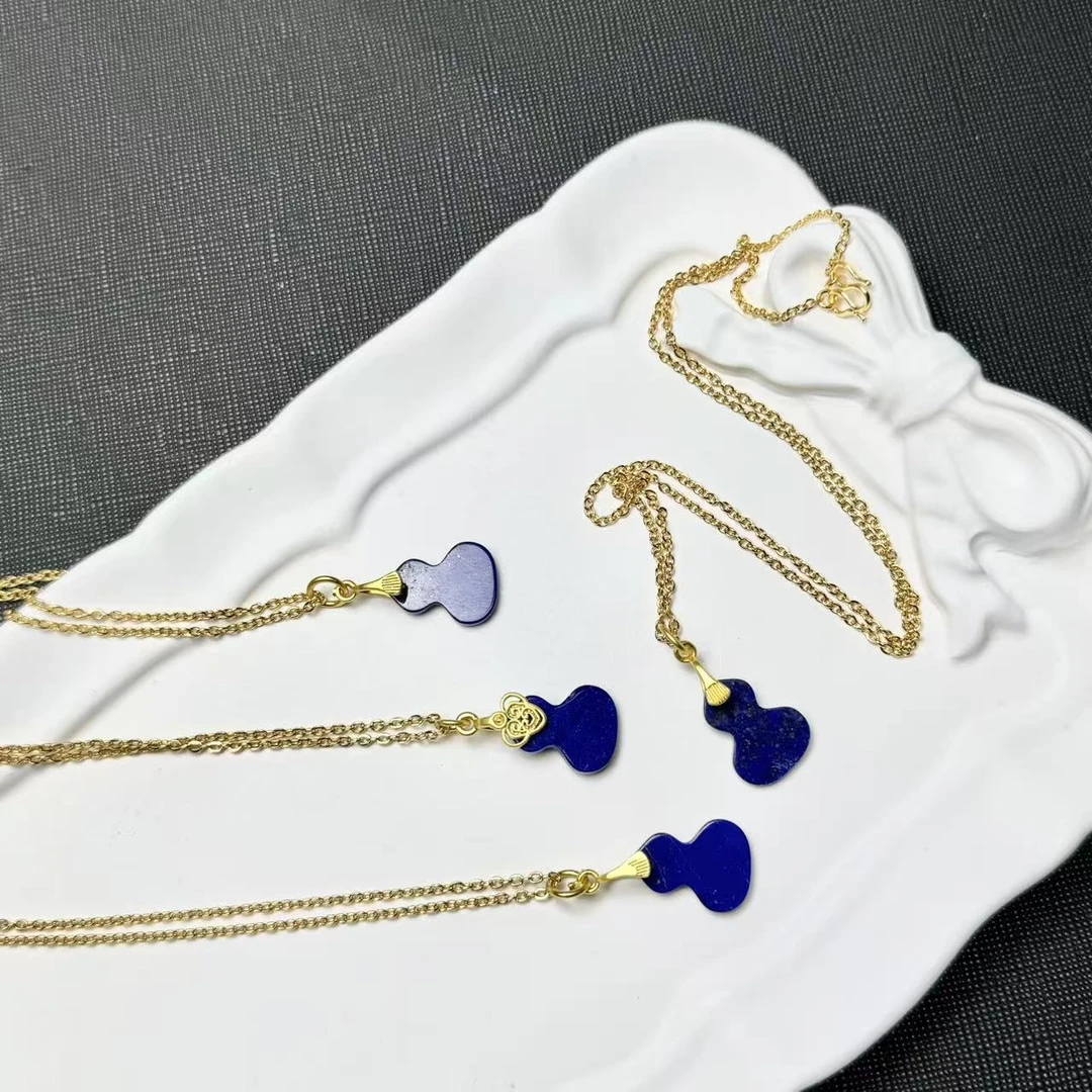 A281  天然青金石葫芦设计款项链【多样性发其一】