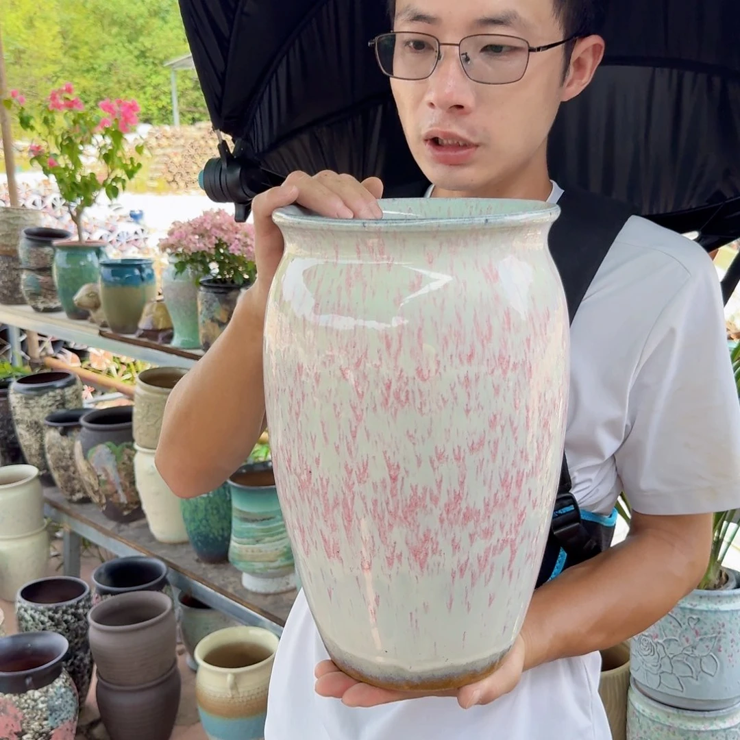 紫砂花盆口20高33（一个粉老庄