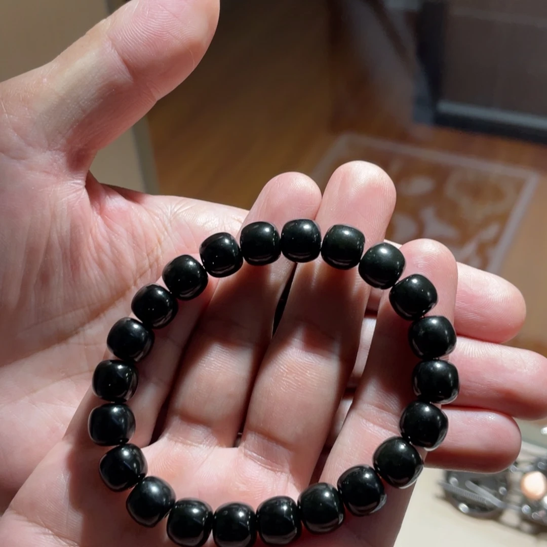 手串未镶嵌和田玉黑9.10老