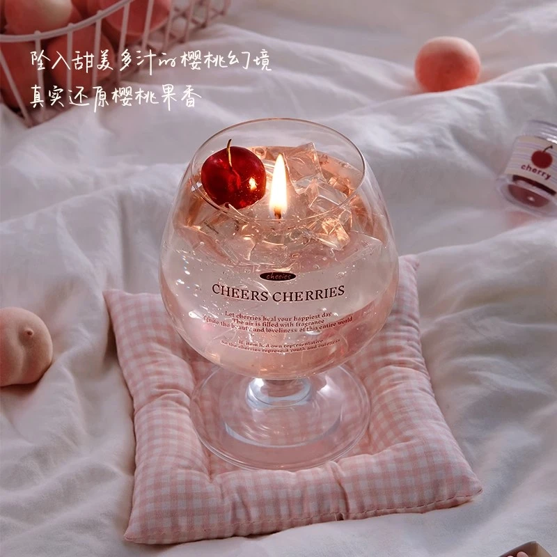 女生卧室香薰摆件樱桃香薰蜡烛礼盒小众高级感生日礼物送闺蜜朋友