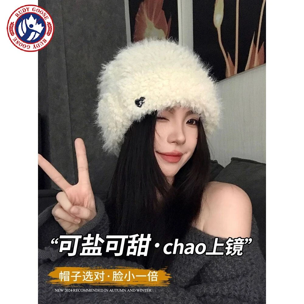 加拿大RUDY GOOSE鹅显脸小帽子女冬季2025新款韩系加绒加厚保暖防