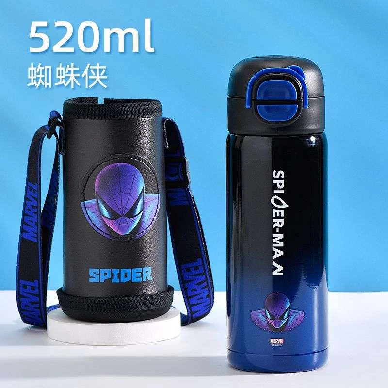 迪士尼男孩儿童保温杯带吸管水杯防摔小学生上学专用316直饮水壶