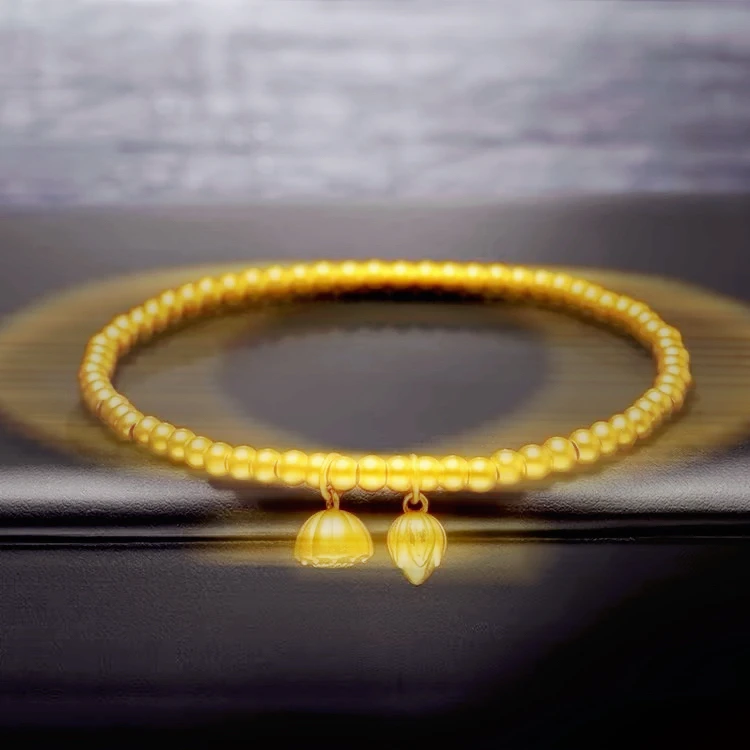 足银手镯 足银手镯 莲蓬莲子两世弹力手链/五花手链【GSB029】999