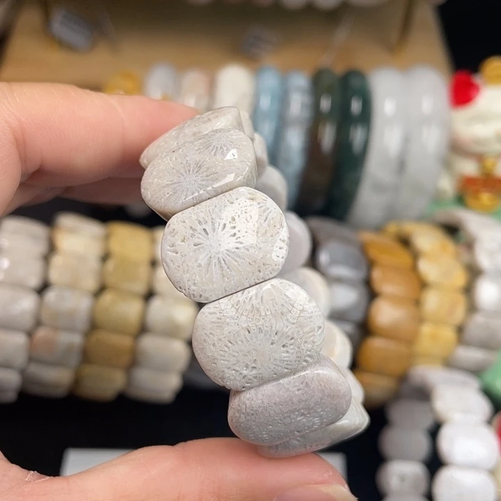 硅化珊瑚（珊瑚玉）未镶嵌手镯