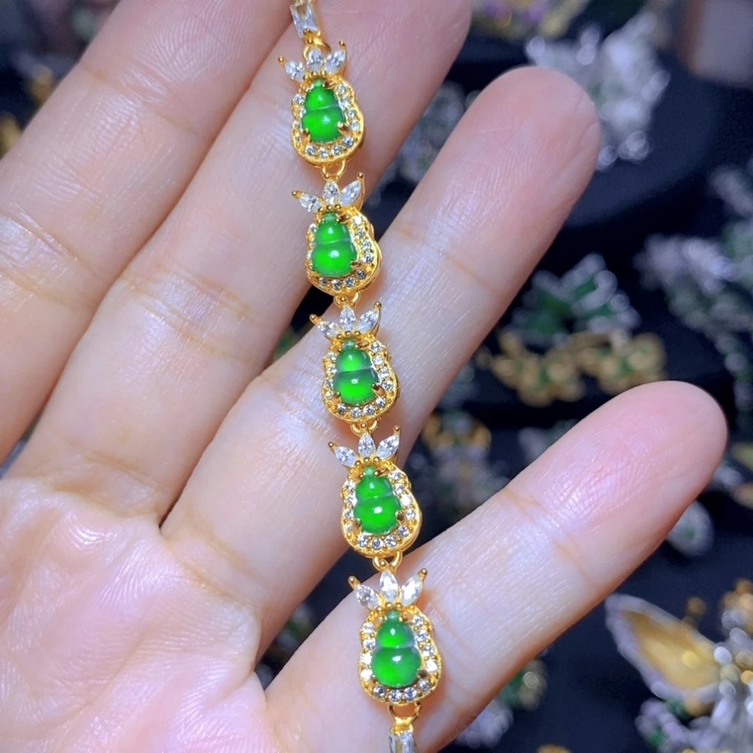 翡翠银S925镶嵌颈饰天然翡翠