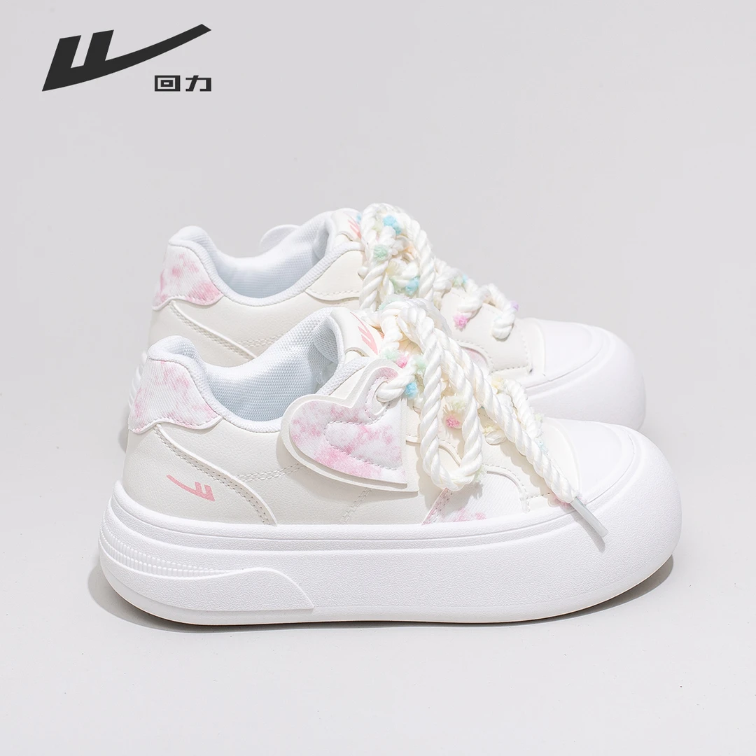 回力小白鞋女2025春季新款厚底大头鞋可爱百搭厚底樱花粉原创女鞋