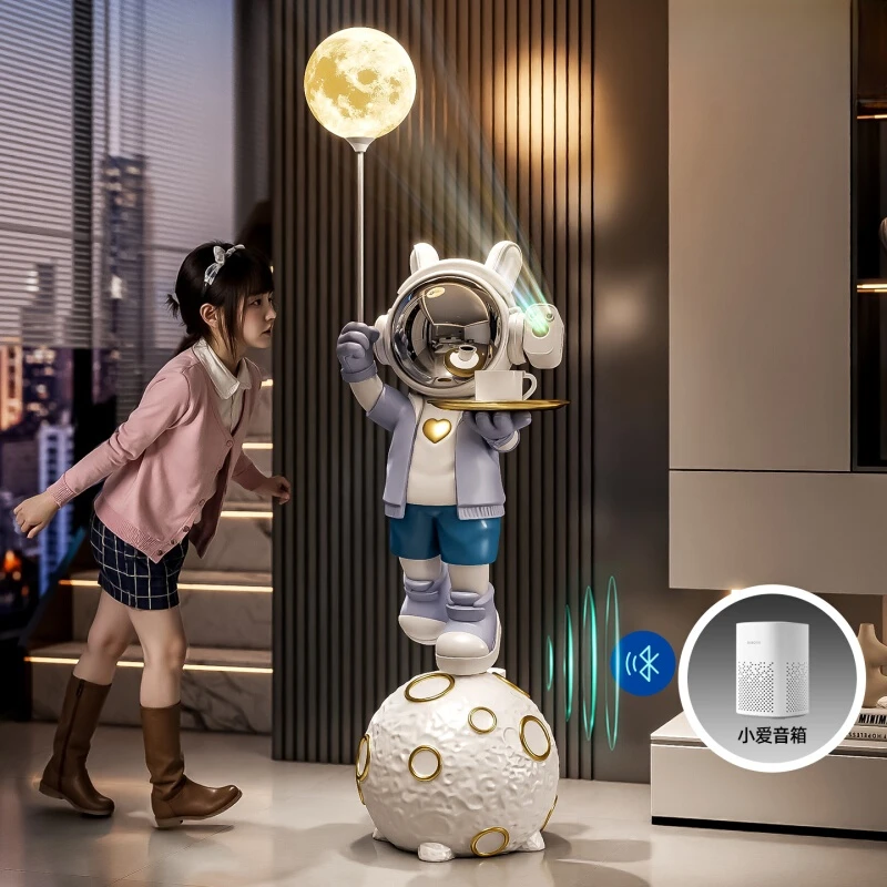 宇航员星空投影灯客厅落地摆件小爱音箱太空人装饰品乔迁新居礼物