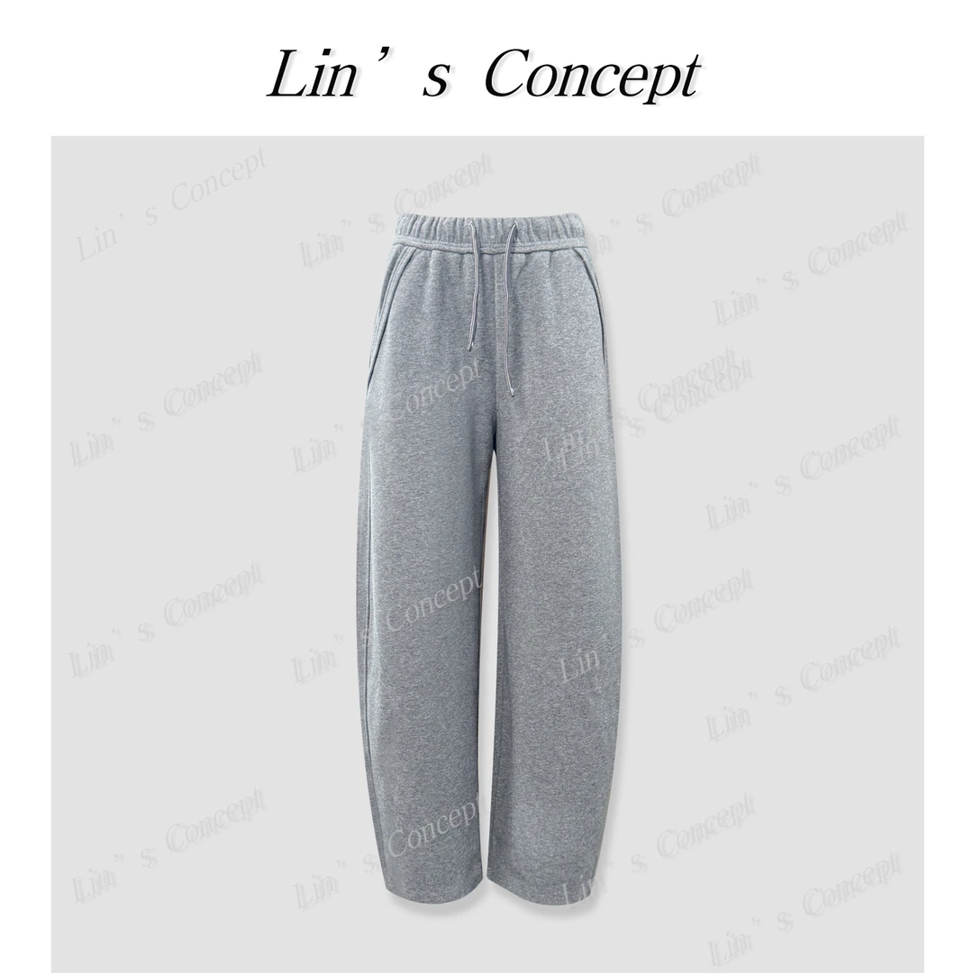 【Lin's concept】复古加厚软糯抽绳弯刀裤DL2406868