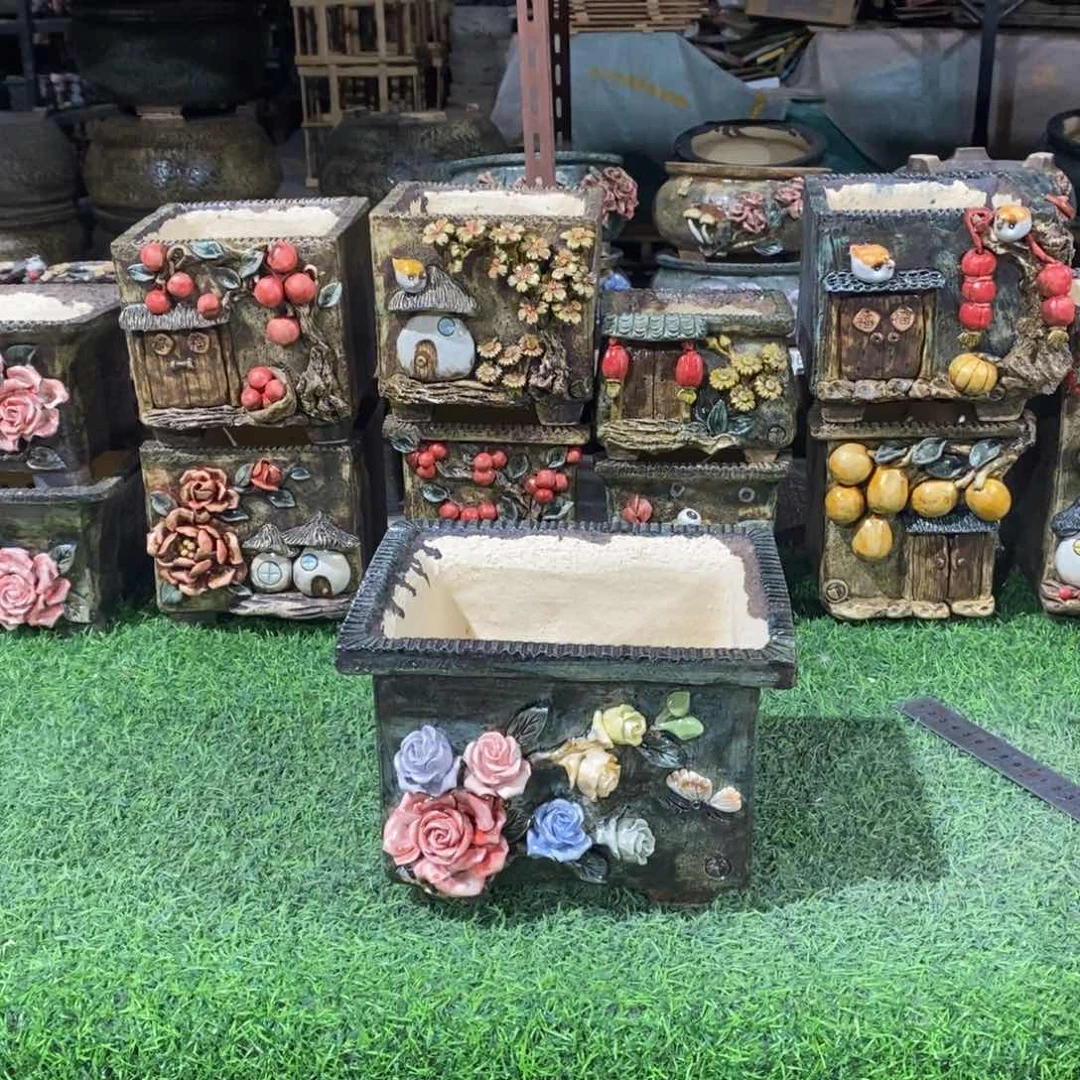 红陶青藤花器多肉花盆