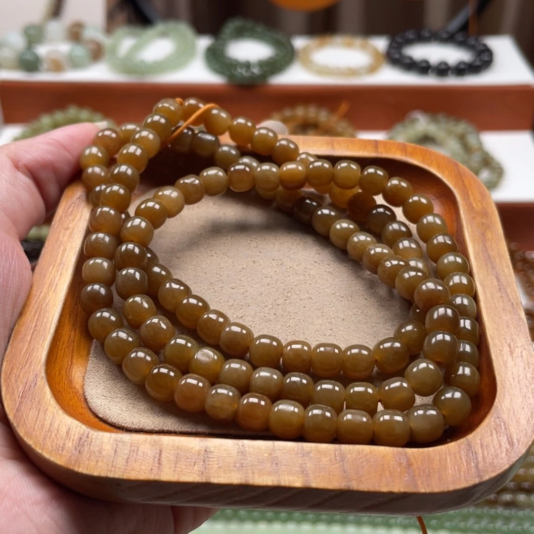和田玉未镶嵌毛衣链珠串6mm