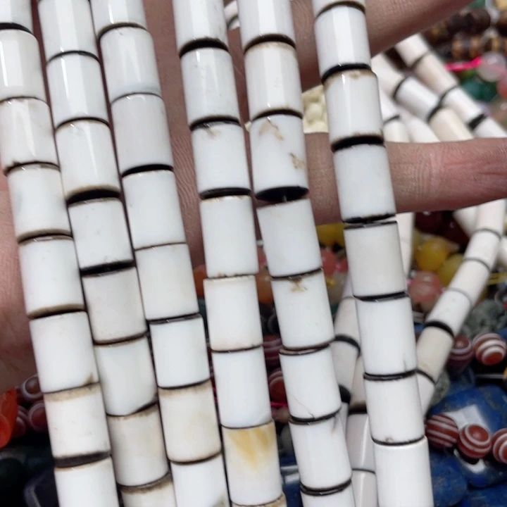 玛瑙/玉髓合金珠宝半成品一条10x13mm西亚白玛瑙