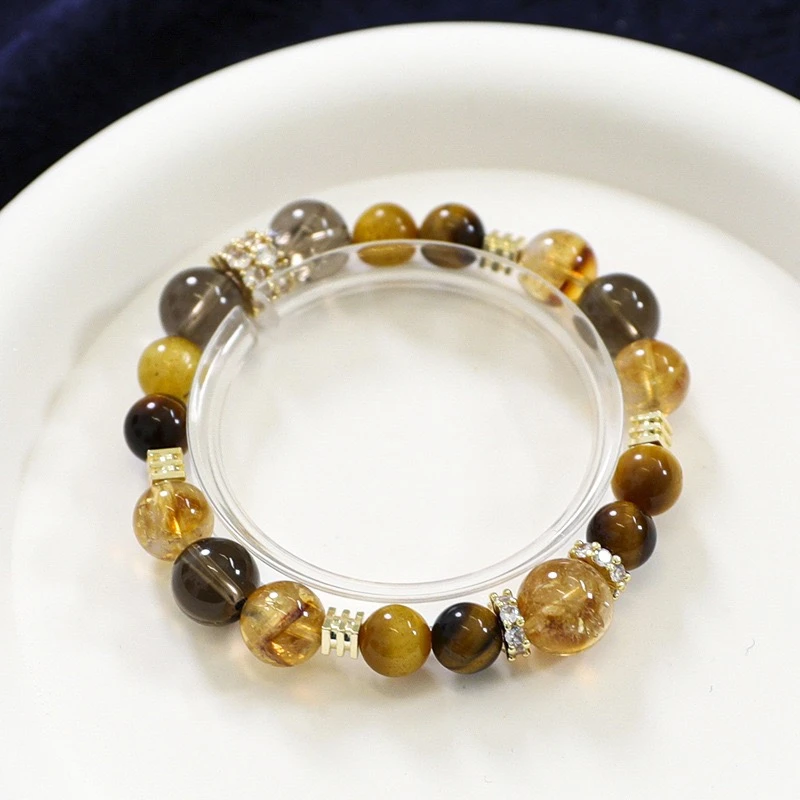 Senveth Day手串小众设计黄虎眼石水晶串珠