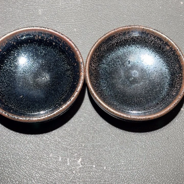 骨瓷喜****人两只普洱建盏