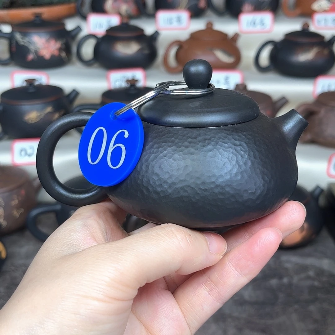 140毫升微微瑕纯手工锤纹胖墩壶