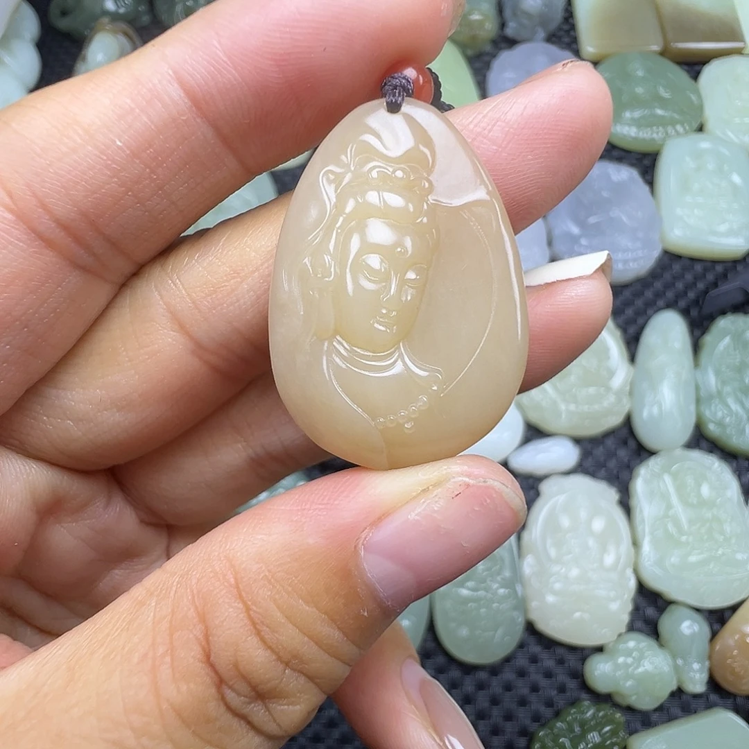 和田玉未镶嵌项圈卡32.5