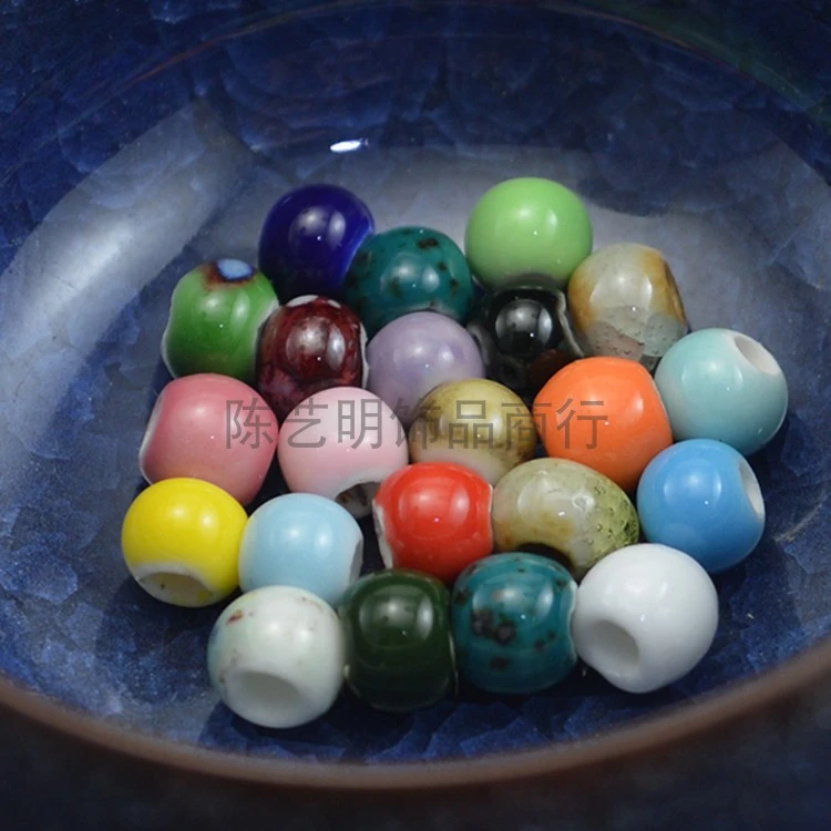 陶瓷珠青花瓷隔珠隔片散珠diy编制手链项链珠 编织中国结配件6mm