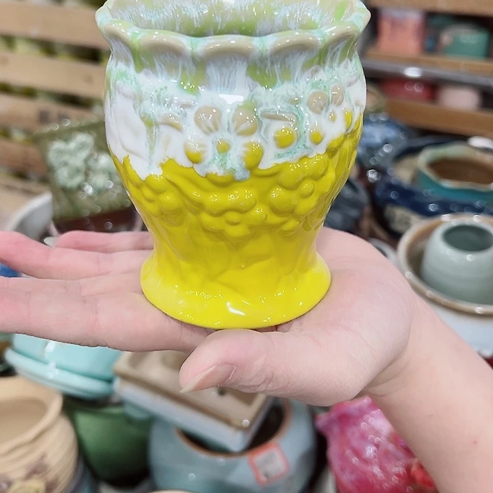 有孔.凑满10元发货多肉陶瓷花盆！