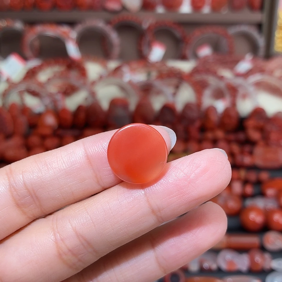 南红玛瑙未镶嵌颈饰圆牌16+