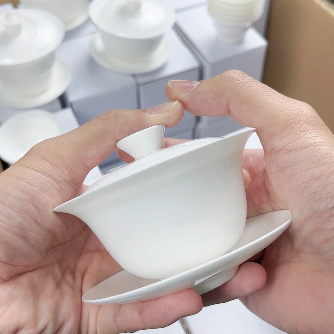 【闪购商品】120骨瓷盖碗超薄胎单个