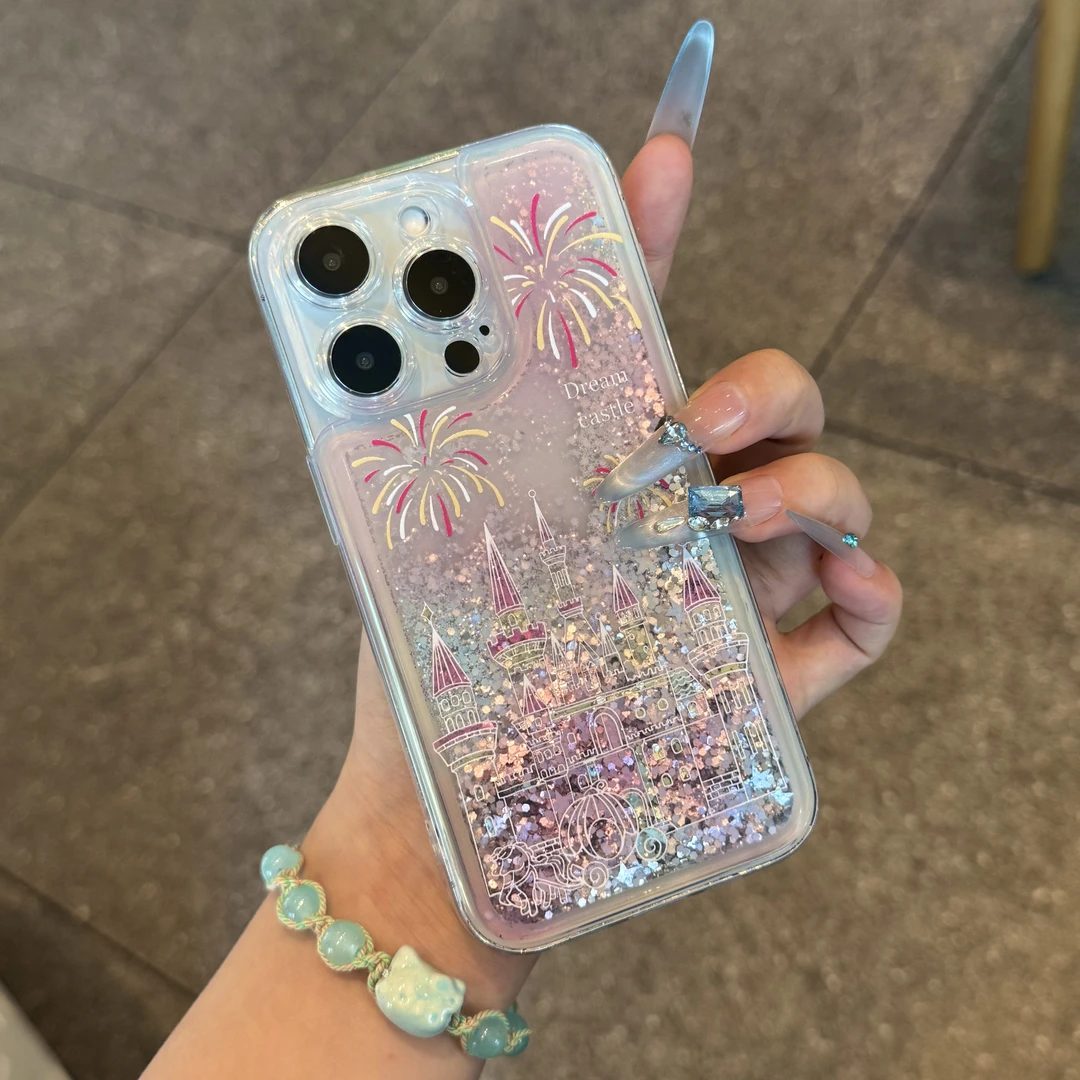 奥菲顿高级烟花城堡适用iphone16流沙手机壳华为vivo小米15oppo套