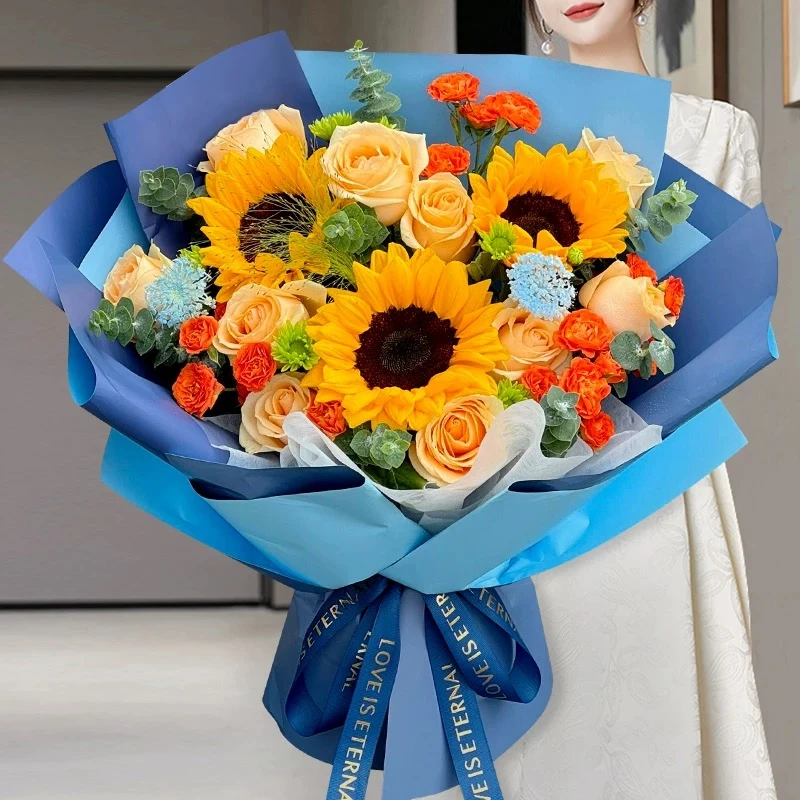 【毕业季成人礼中高考探望兵哥复员】向日葵鲜花花束全国同城速递