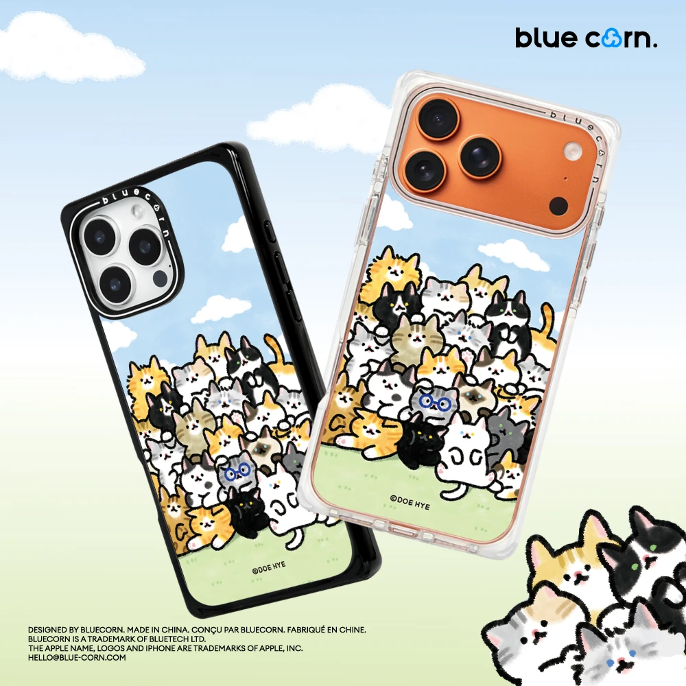 Bluecorn联名奶酪喵团 全家福适用于iPhone17/16/15/ProMax手机壳