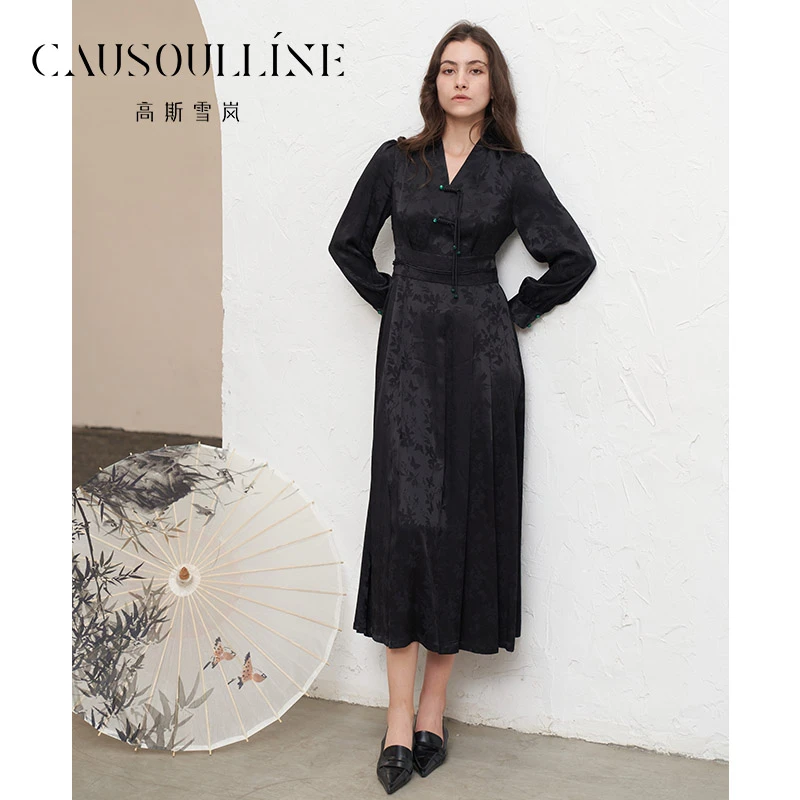 高斯雪岚【秋装活动】时尚气质收腰女装宽松连衣裙24316196
