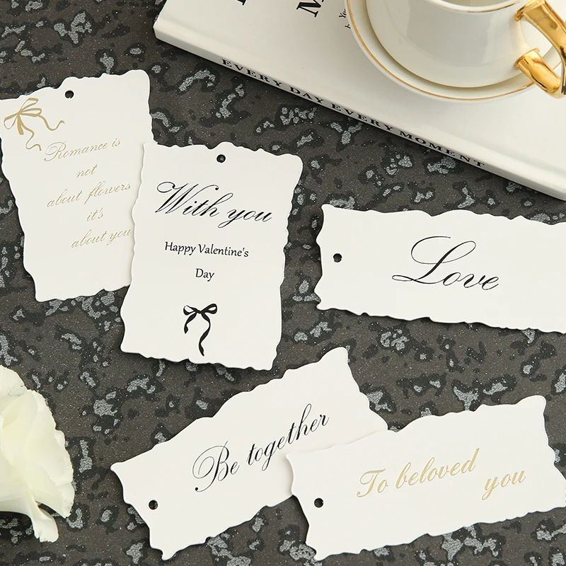 法式撕边卡片简约ins风留言明信片花束包装配饰手工diy材料