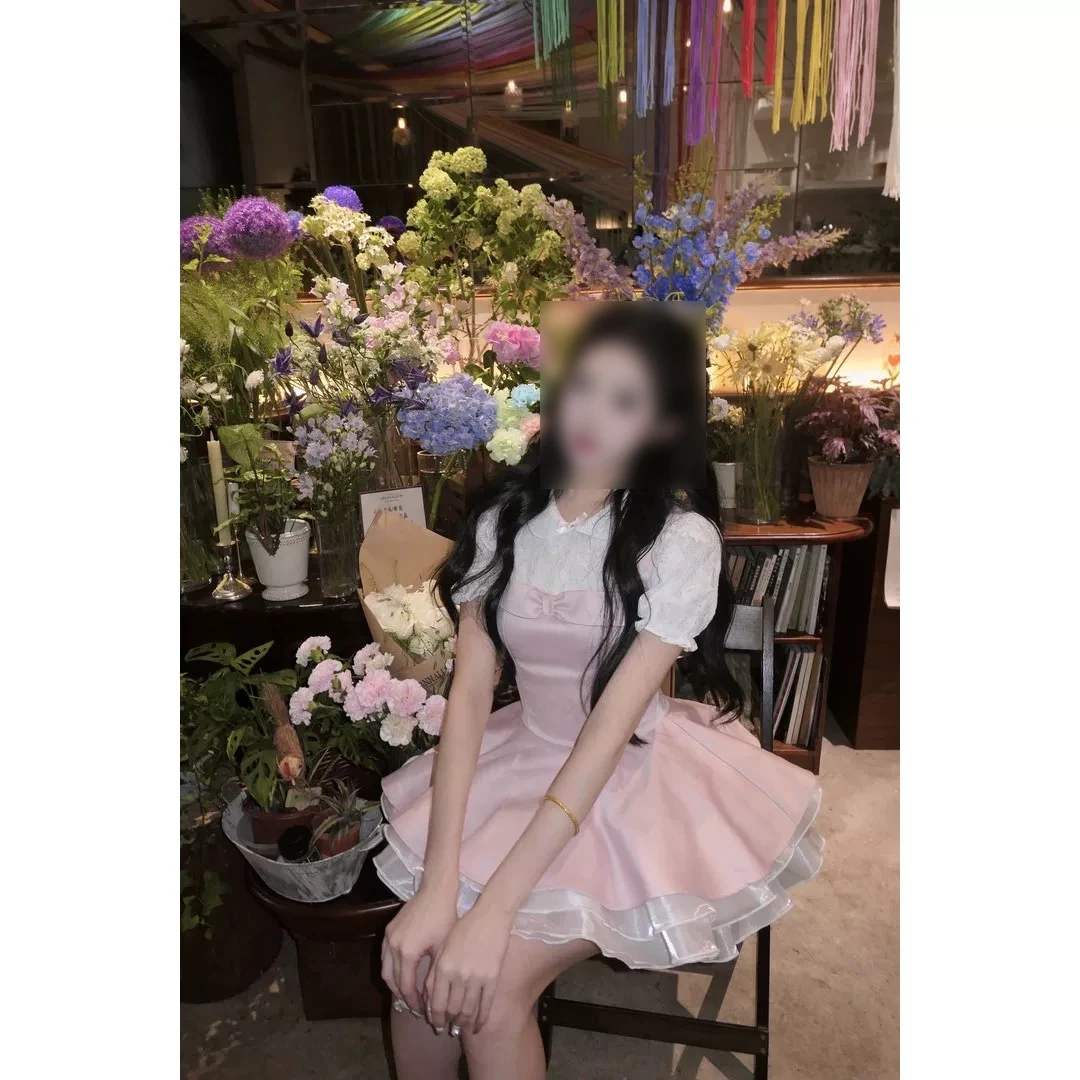 Z10073新款甜美千金感蝴蝶结吊带连衣裙女夏显瘦收腰蓬蓬公主裙子