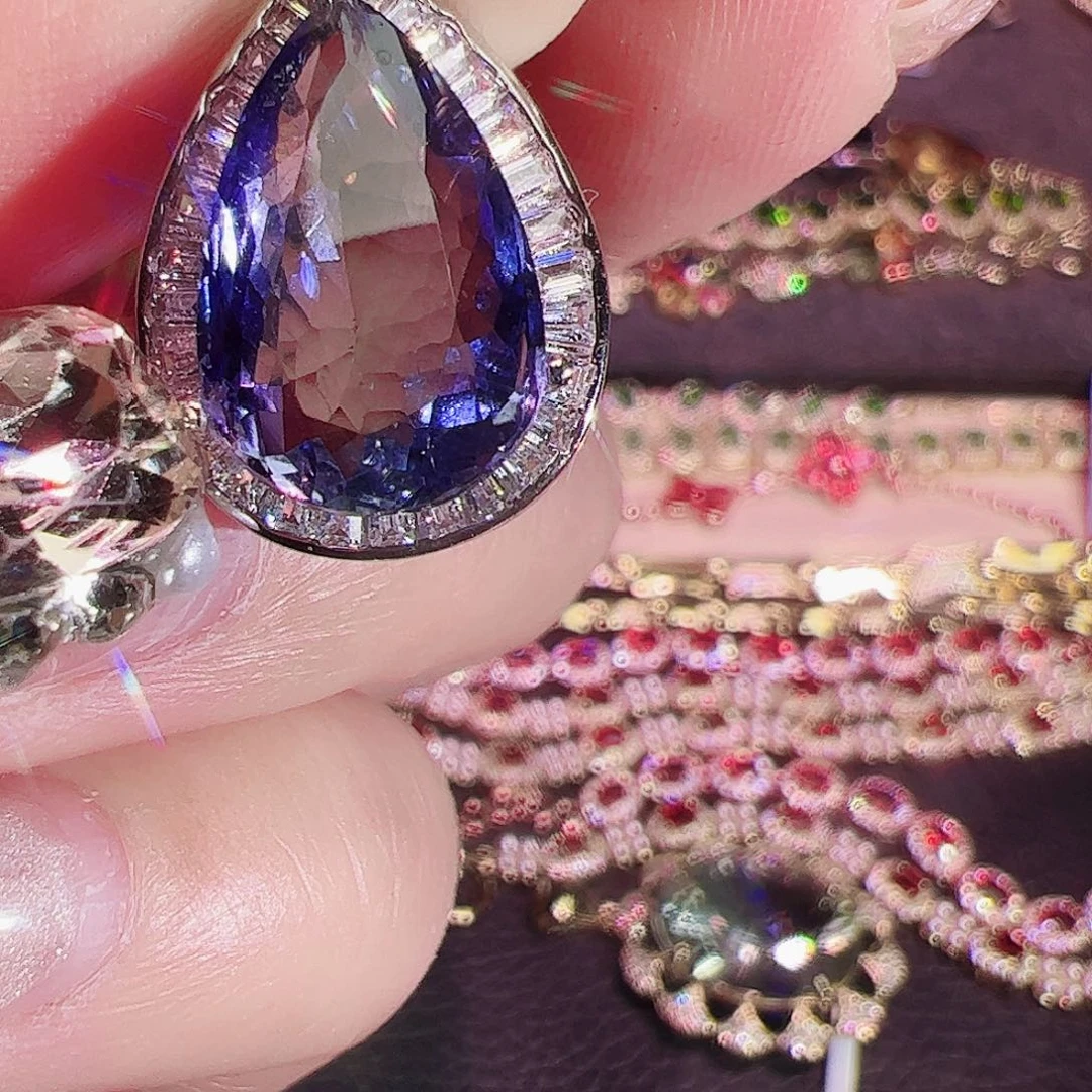 坦桑石吊坠银S925镶嵌涵****宝