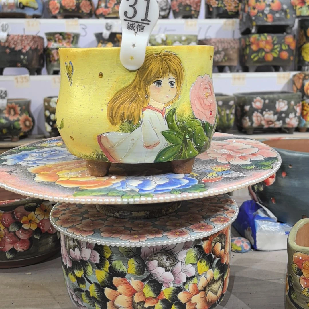 红泥花盆景德镇花盆