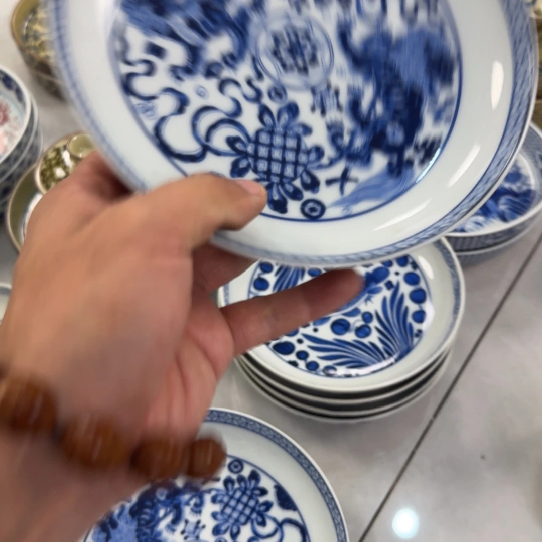 摆件陶青花狮子大壶承