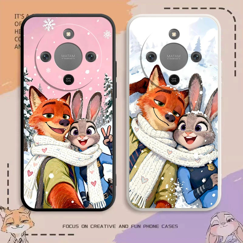 荣耀X70手机壳疯狂动物城2朱迪尼克可爱Q版情侣简约礼物防摔全包