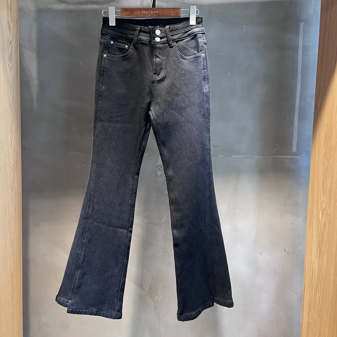 麦寻女装2024年冬装牛仔裤微喇KCNLQ023