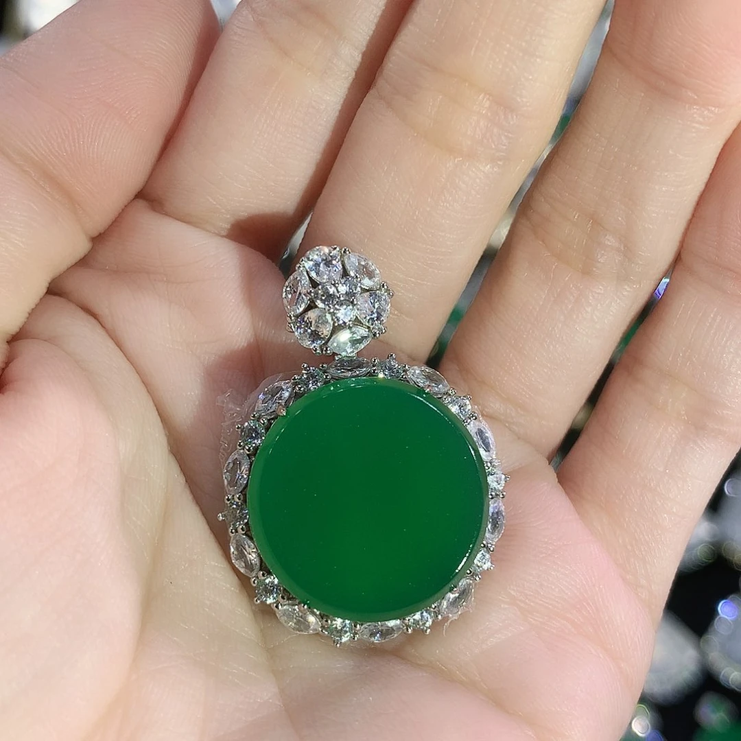 玛瑙/玉髓颈饰银S925镶嵌