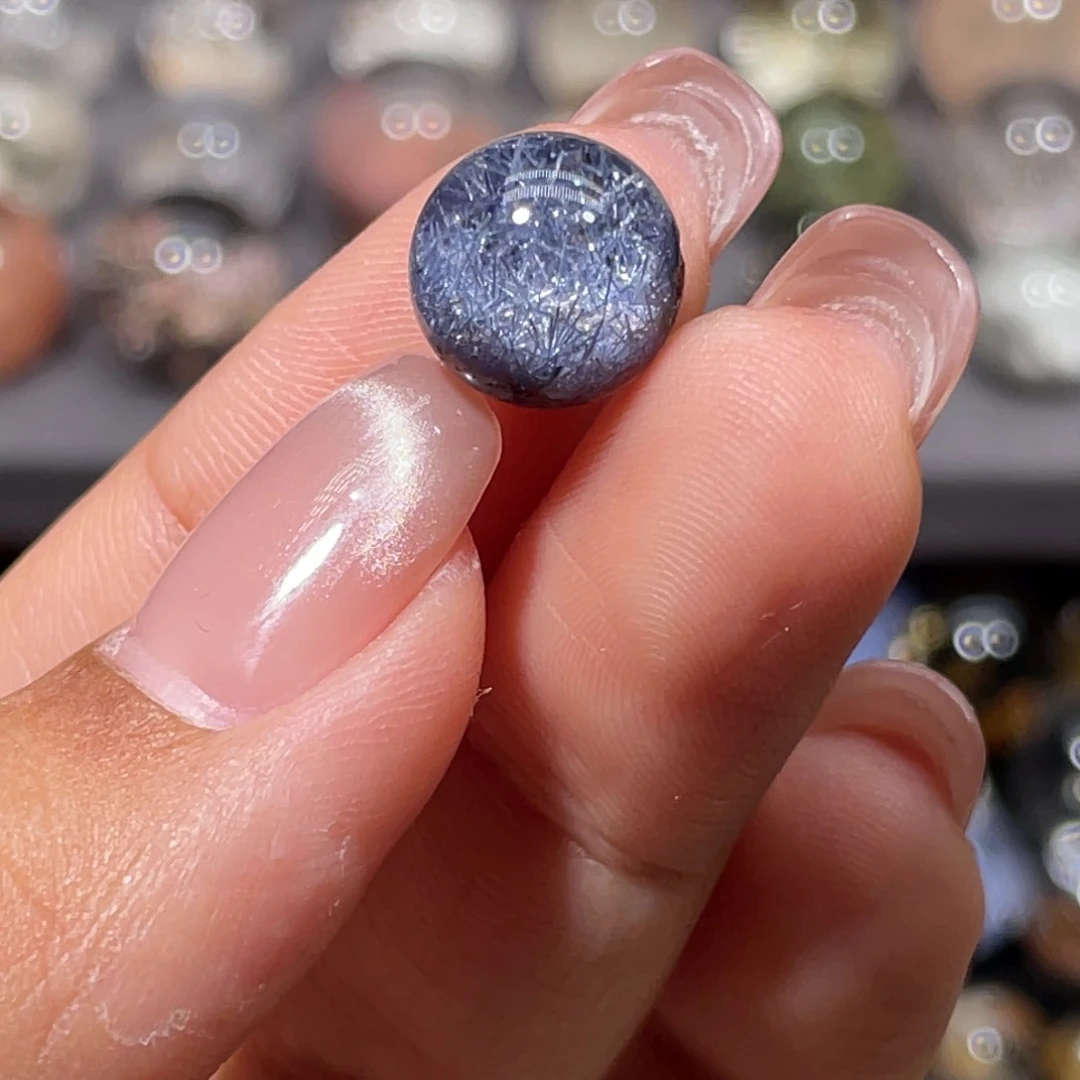 未镶嵌珠宝半成品水晶八***?蓝线石10.8mm