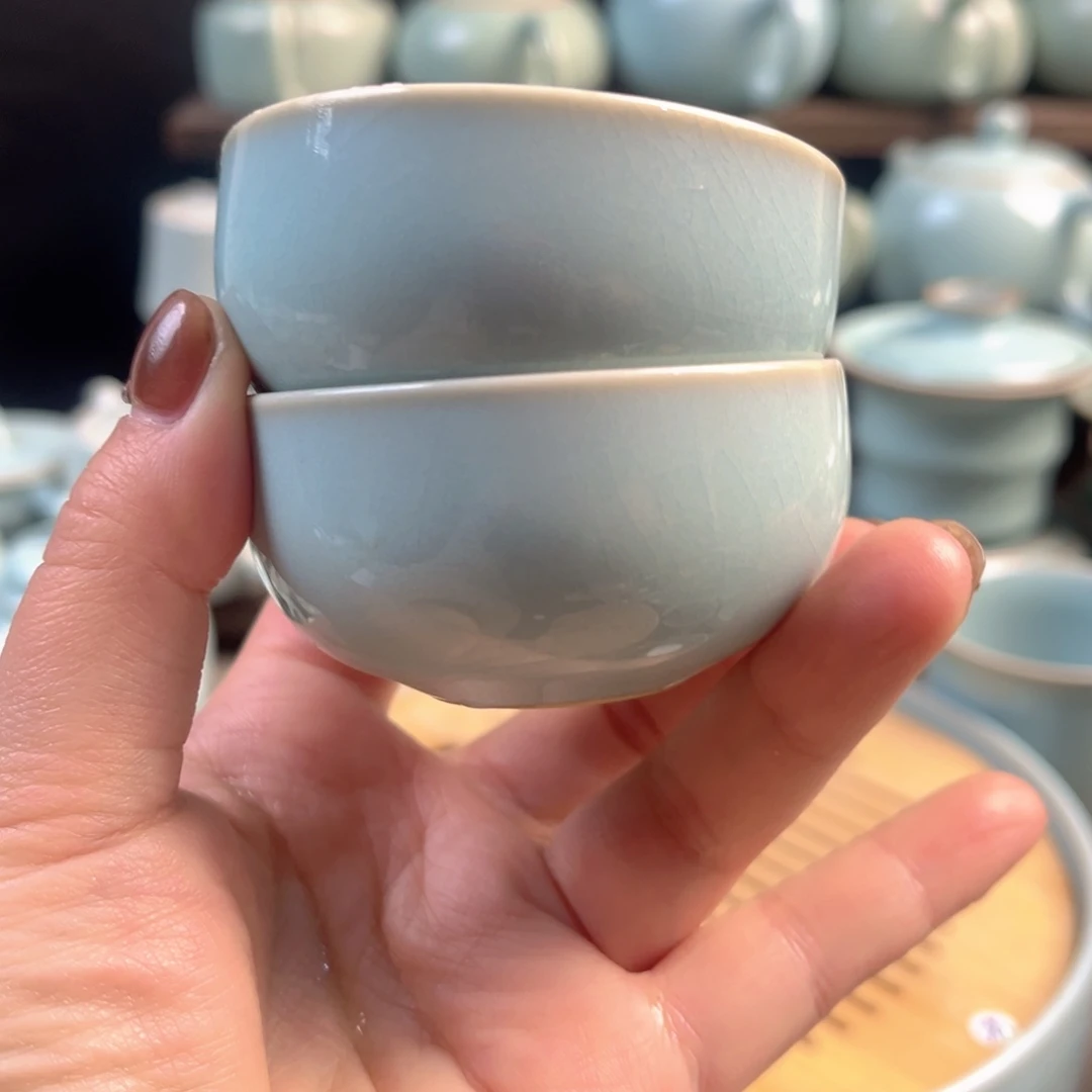 陶摆件瓷天青釉禅