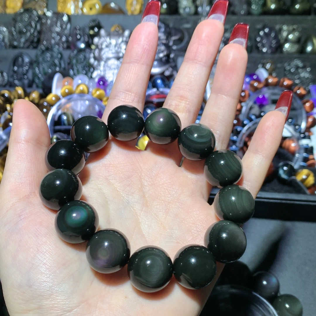 花***7黑曜岩未镶嵌手串