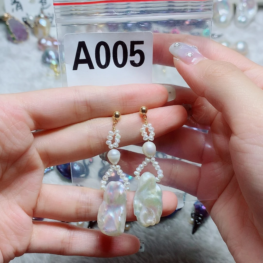 x***0银S925镶嵌淡水珍珠耳饰
